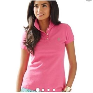 Lilly Pulitzer classic hot pink polo
